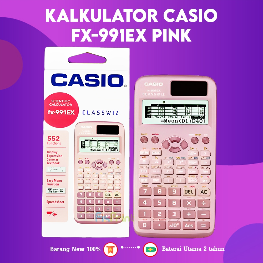 

Kalkulator Casio FX-991EX Blue Pink Hitam Black, Calculator Scientific Kalkulator Ilmiah Standar FX-991EX New Original Bergaransi Resmi