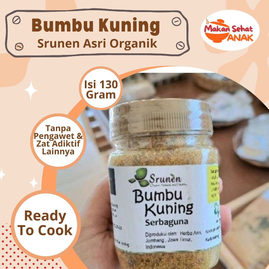 

Srunen Bumbu Putih & Bumbu Kuning Serbaguna Bumbu Dasar Non MSG, Tanpa Pewarna , Tanpa Pengawet by Makan Sehat Anak