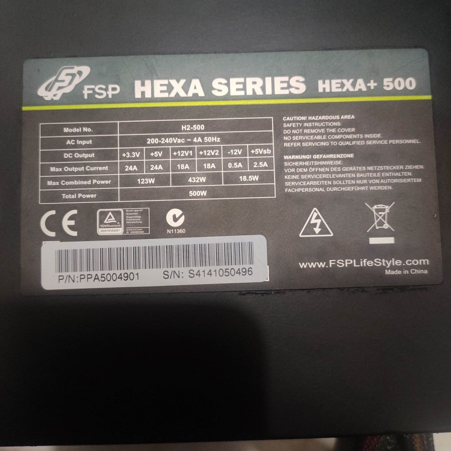 power supply hexa 500w fsp