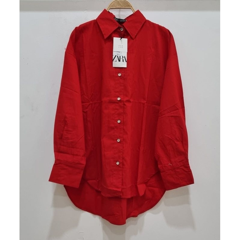 Kemeja Basic Wanita New Zara Oversize - Kemeja Polos - Kemeja Kekinian - New Zara - Kemeja Import Ke