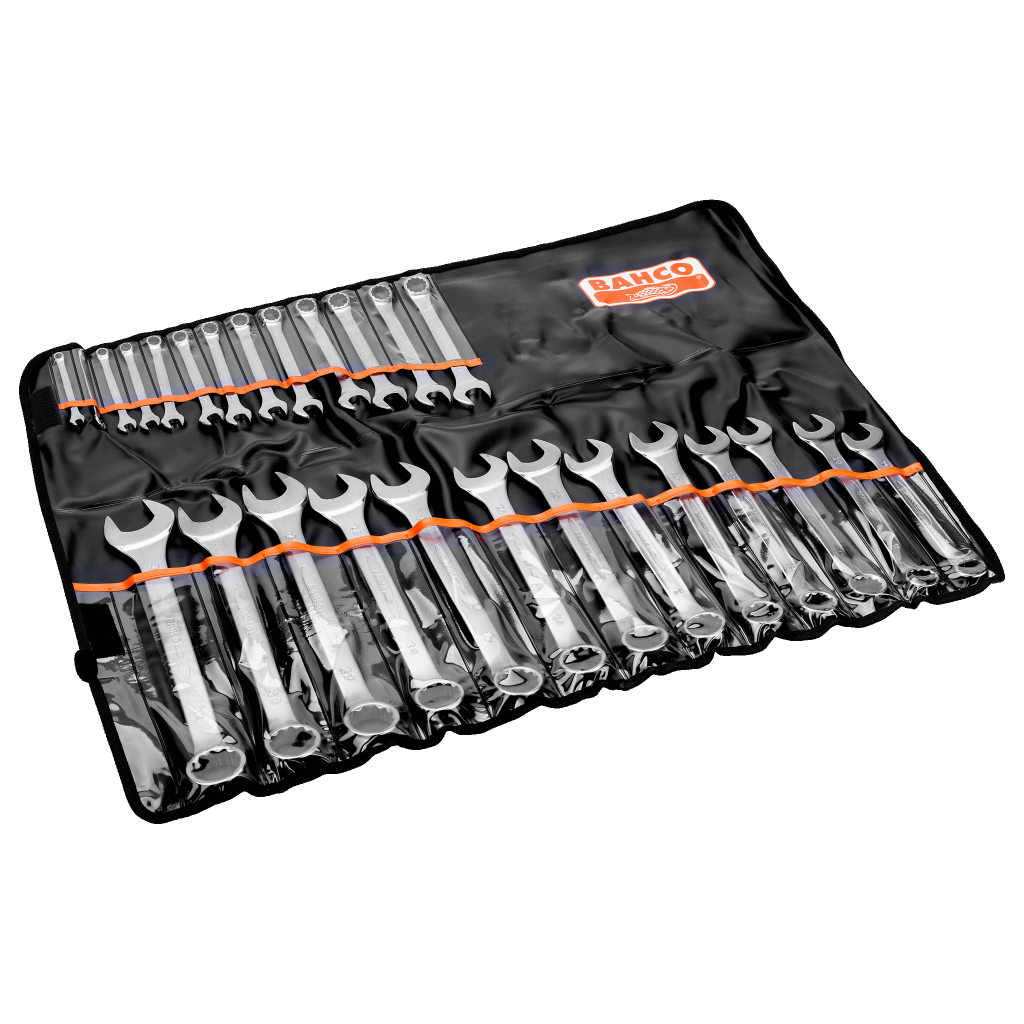 Metric Flat Combination Wrench Set - 26 Pcs/Pouch, 111M/26T, BAHCO
