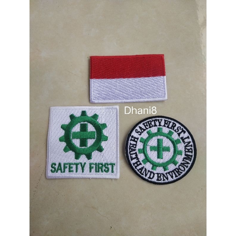 Logo safety first bordir