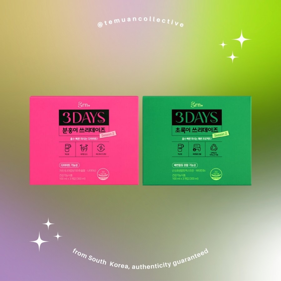 grn+ Green / Pink 3 Days Season 2 Fast Absorbing Refreshing Diet / grn plus + Carbohydrate Blood Sug