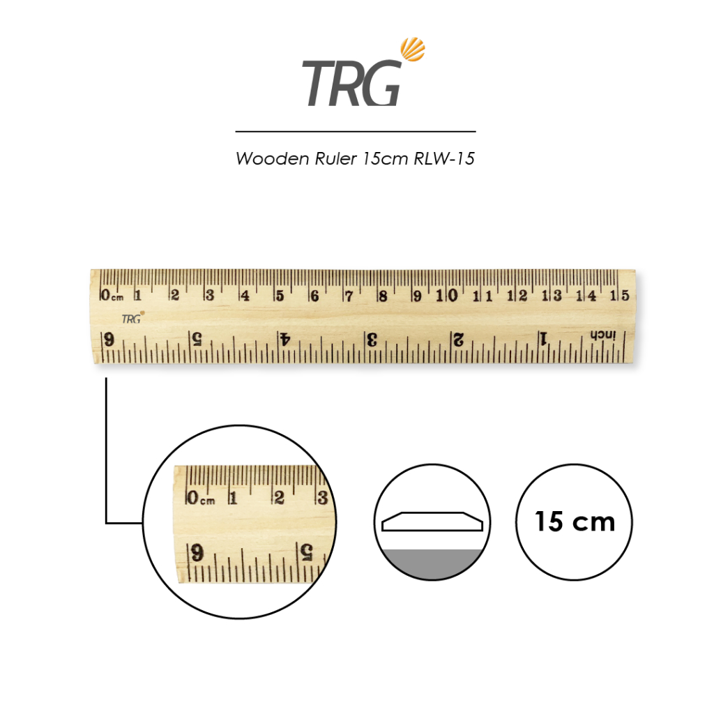 

TRG Wooden Ruler 15 cm RLW-15 - Penggaris Mistar Kayu 15cm TRG