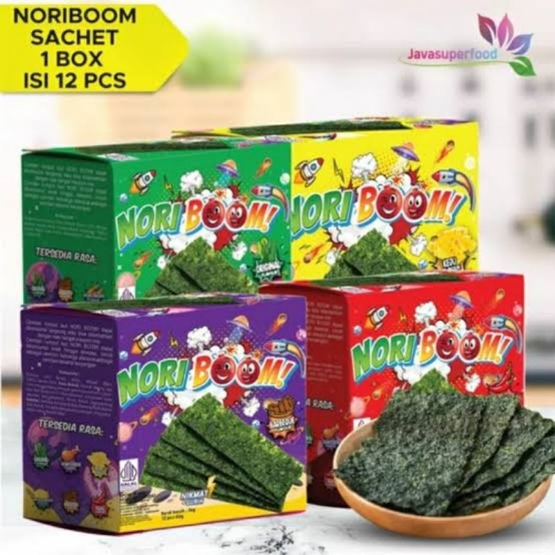 (KARTONAN) Nori Boom Rasa Sudah Mix / Snack Rumput Laut Aneka Rasa isi 5pack