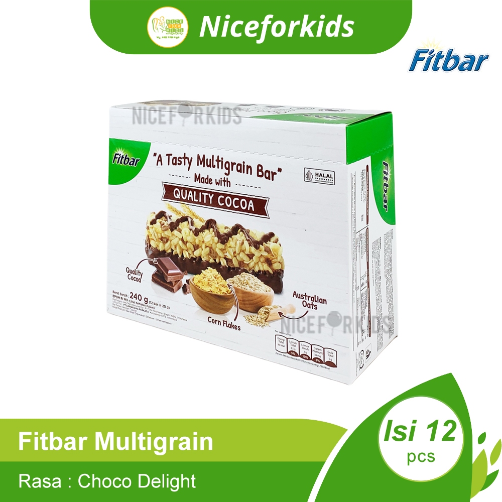 Grilshop7 Fitbar Cemilan Untuk Diet 1 Box Isi 12Pcs (20Gr)