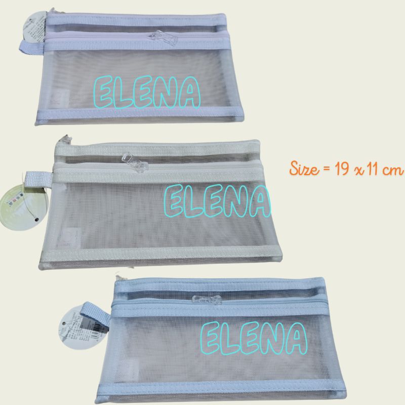 

pencil case jaring/kotak pensil zipper/ zipper pocket/ pocket serbaguna