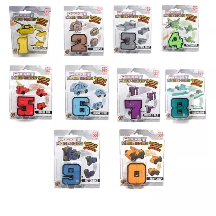 Pocket Morphers 1 Set 10 angka 0-9 Original Emco Packing aman