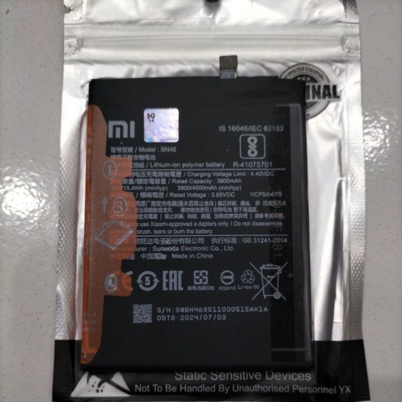 batre redmi 7 redmi note 8 BN46 batre Xiaomi redmi BN46