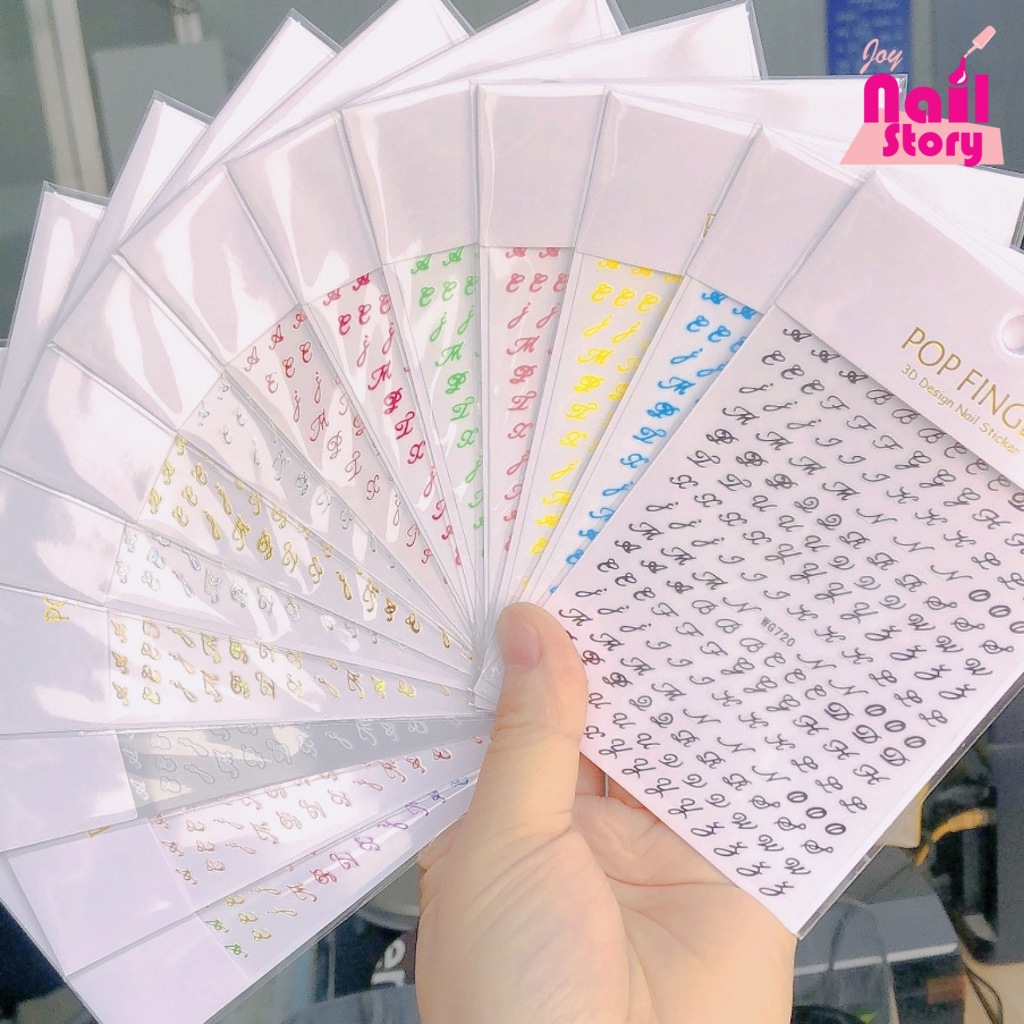 [PF24] Sticker Kuku Pop Finger Motif Huruf ABC Alphabet Nail Art Decor Sticker