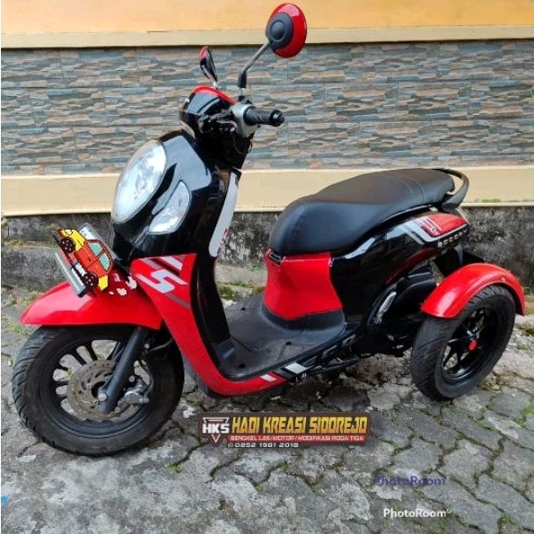 Modifikasi Motor Roda 3 ring 12 Honda Scoopy