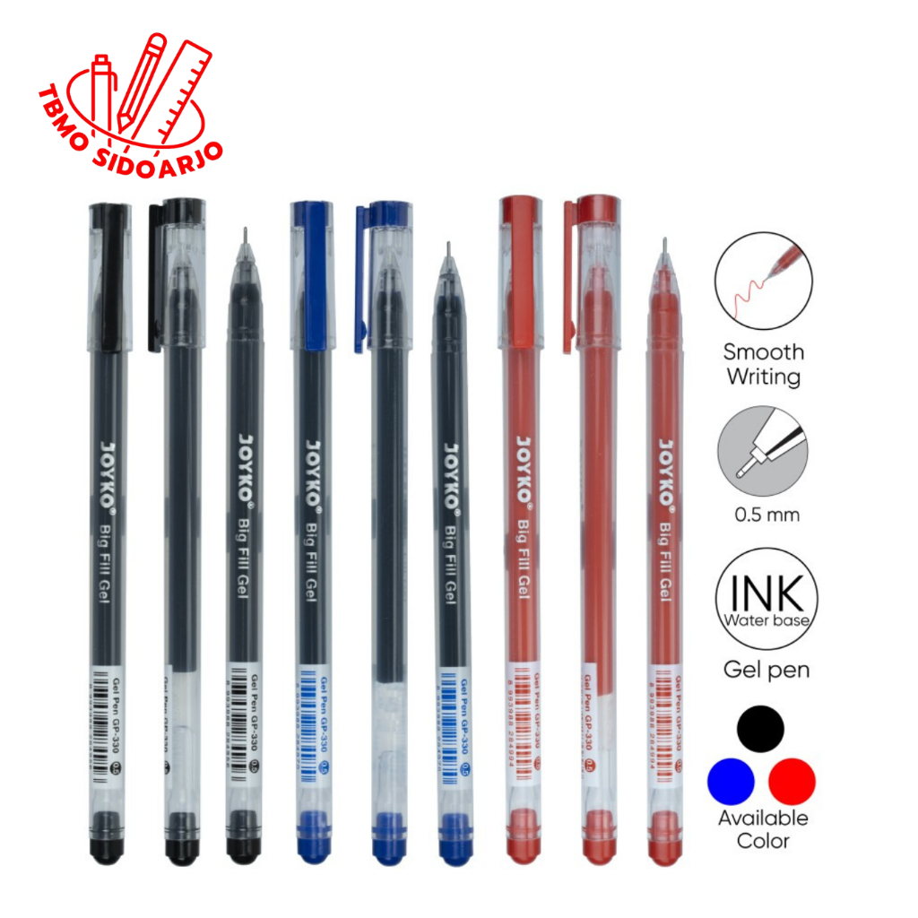 

TBMO ( Ecer 1 Pcs ) Gel Pen Pulpen Pena Joyko GP-330 Big Fill Gel 0.5 mm