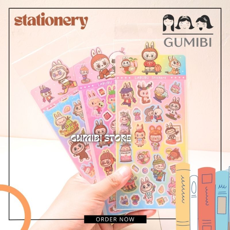 

STIKER ALB LABUBU STIKER GLOSSY GLITTER MOTIF LABUBU STICKER LABUBU LUCU TERMURAH