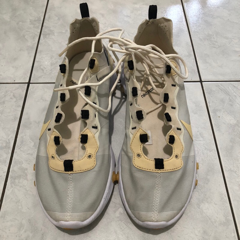 Sneaker Nike React Element 55 White Pale Size 44 Second Fullset with Box