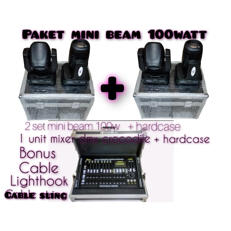 paket lighting mini beam 100watt double prisma rainbow