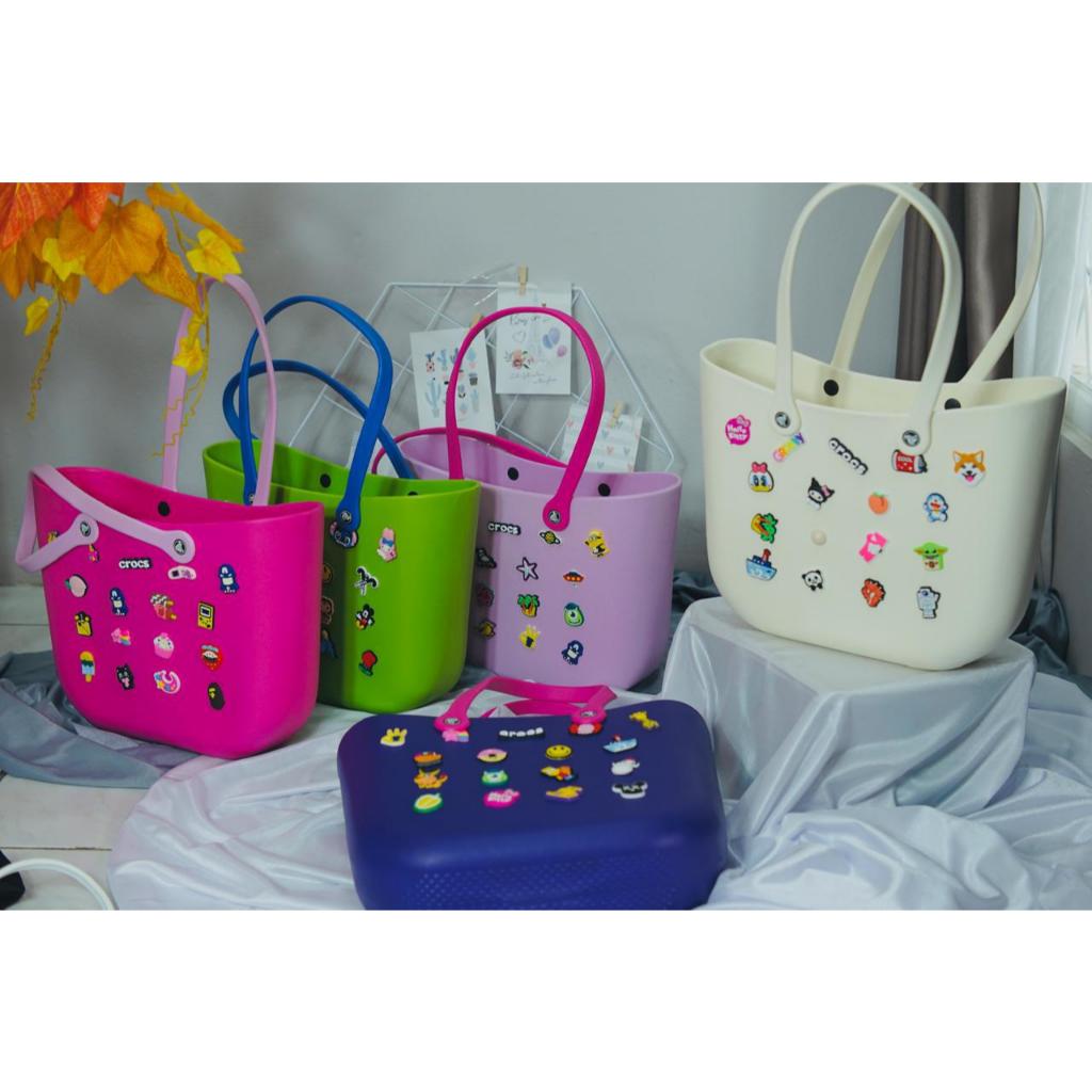 crocs ori / tas crocs / totebag crocs / crocs totebag / crocs/ tas / tas wanita /tas unik/tas rubber