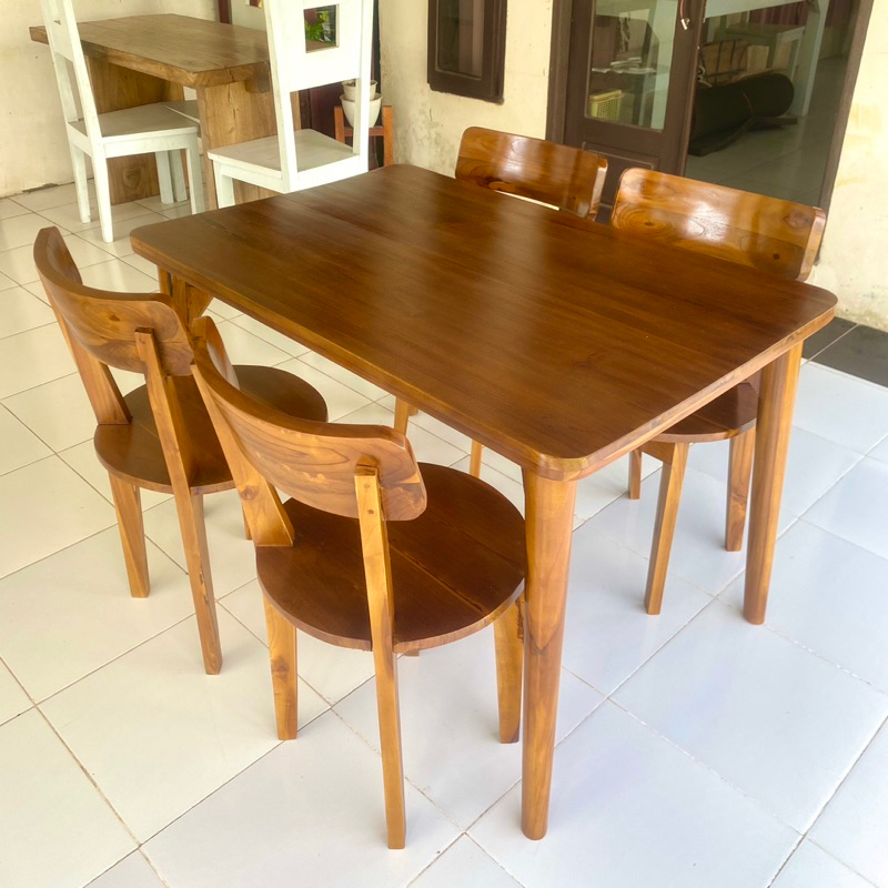 SetKursiMejaMakanMinimalis/KursiUnikJati/KursiMakanJatiMerah