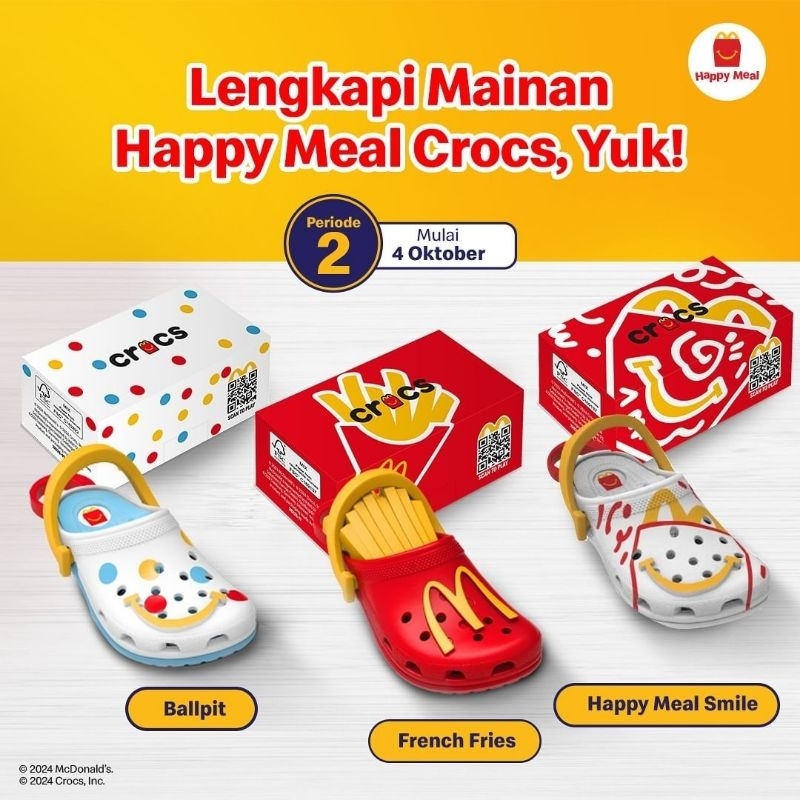 [BELI 3 GRATIS MAINAN HAPPY MEAL RANDOM] Happy Meal Crocs / Happy Meal Crocs / Mainan Happy Meal / M