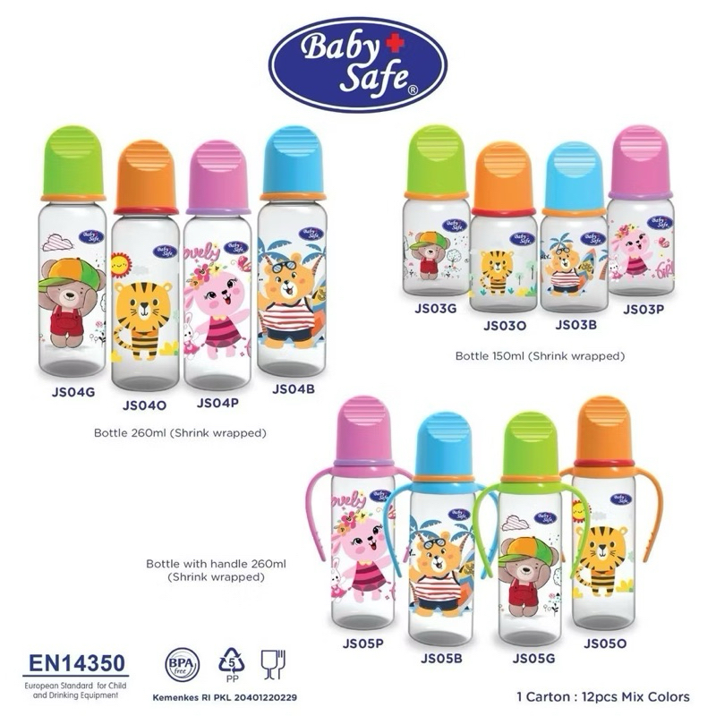 Baby Safe Botol Susu Karakter | Botol Susu JS05 | Botol Handle
