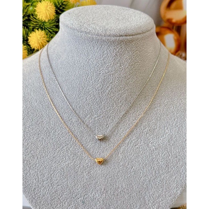 Kalung titanium set liontin love kecil