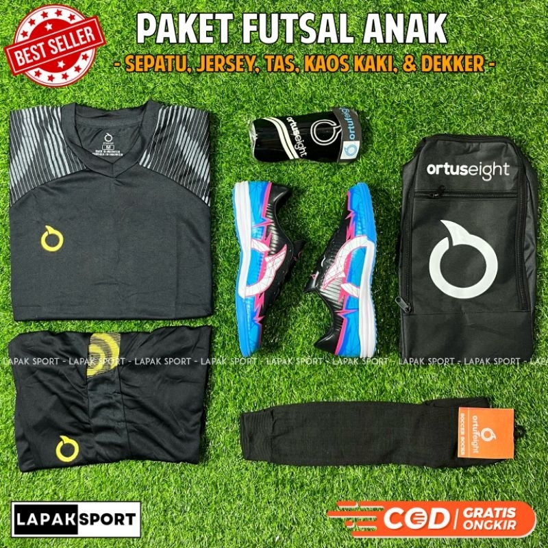 Paket Sepatu Futsal Anak Ortus Catalyst Raiden FG Terbaru Paket Komplit Sepatu Futsal Anak Ortuseigh
