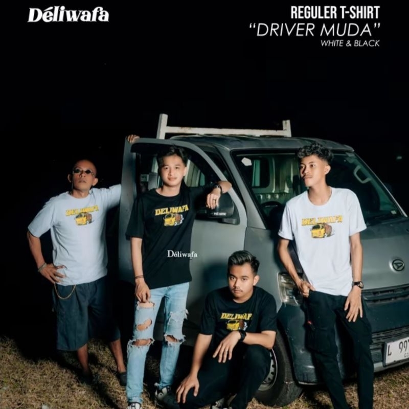 Kaos T-shirt Autentic Deliwafa DRIVER MUDA Bigsize M L XL 2XL 3XL Kaos Harajuku Urban Style Deliwafa