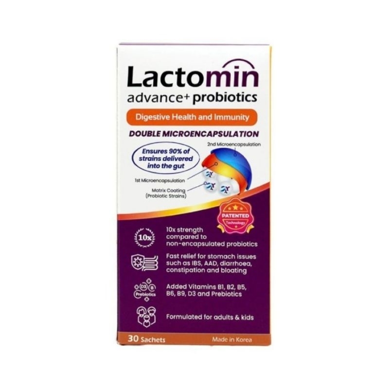 LACTOMIN Probiotics with added Vitamins + Prebiotics 1 Box