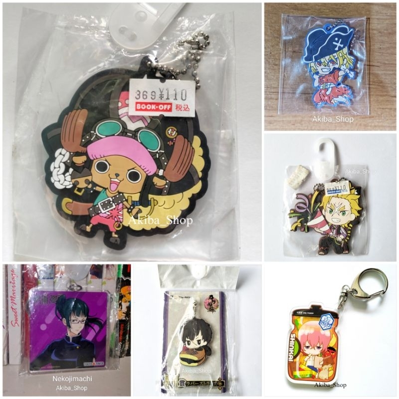 Strap Keychain Rubber Acrylic Chopper One Pieces, Nanami Ryusui Dr.STONE, Garfiel Tinsel Re:Zero, Do
