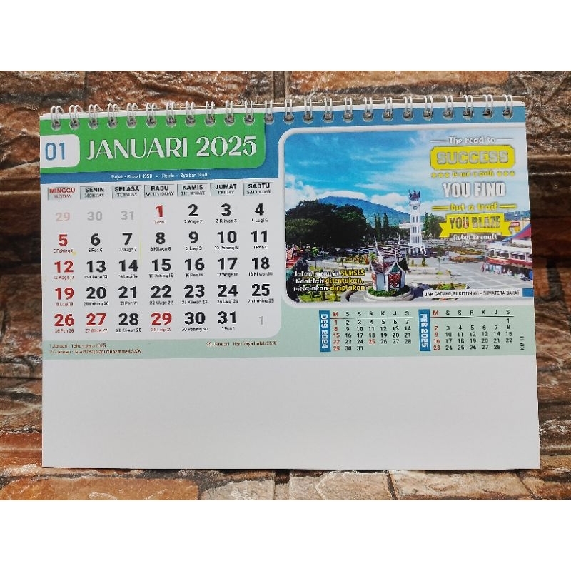 

kalender meja 2025 gambar pemandangan dengan kata kata motivasi