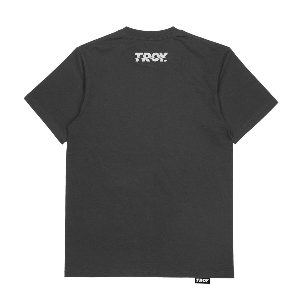 Troy Company T-shirt Dark Grey Cat Disaster - Kaos Lengan Pendek Kaos Abu Gelap MTD 2739
