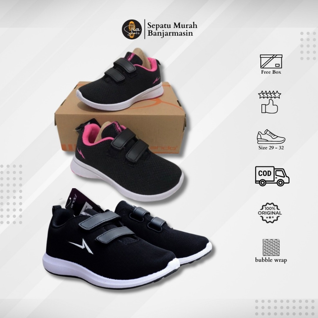 SEPATU ANDO (29-32) | SEPATU ANAK PEREMPUAN LAKI-LAKI | SNEAKER ANAK PEREMPUAN TERBARU TERKEREN TERM