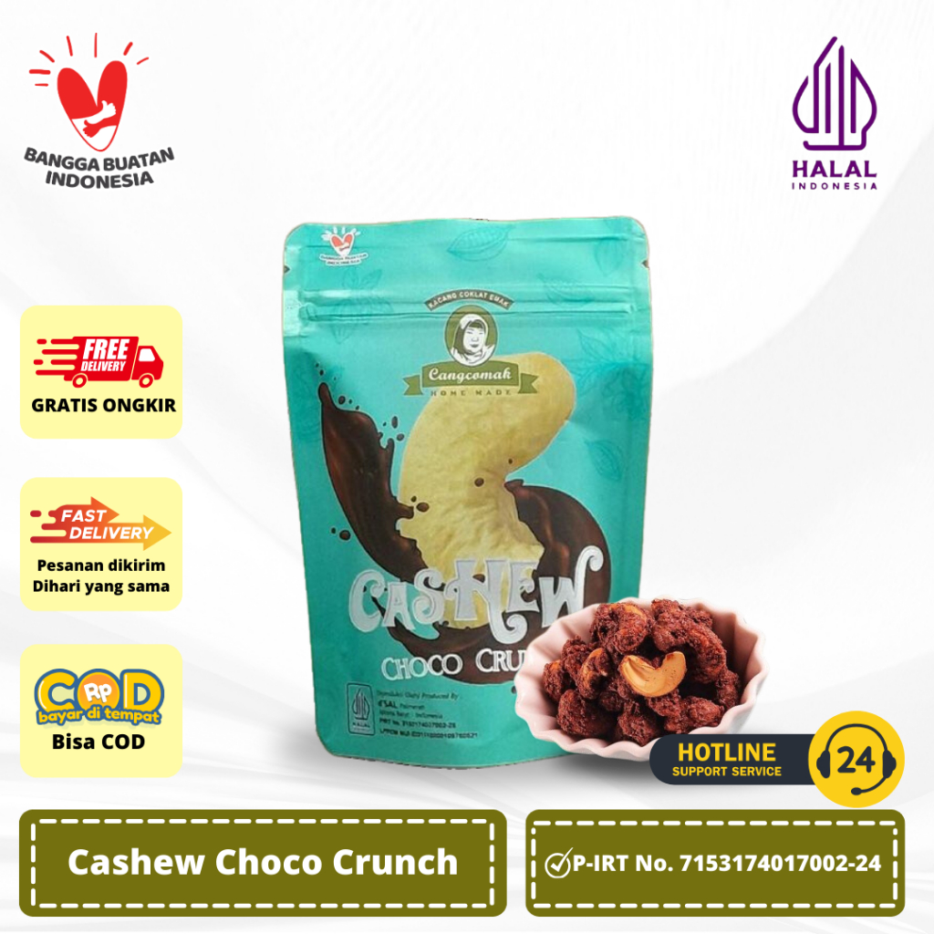 

Cangcomak Kacang Mede Choco Crunchy Cashews, Kacang Berbalut Coklat Cashews