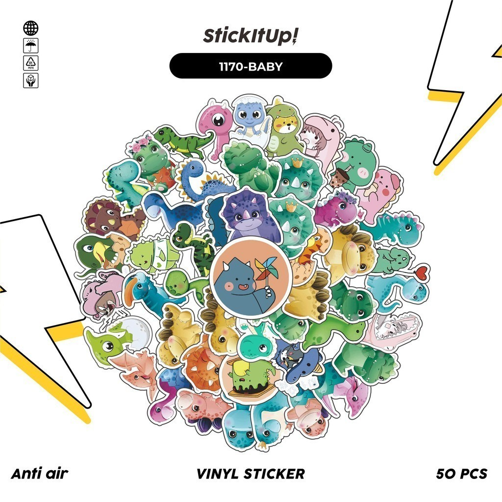 

COD✨ 100 Pcs Stiker Baby Dinosaurus Lucu Anti Air Untuk Dekorasi Notebook Sepeda Skateboard Handphone DIY