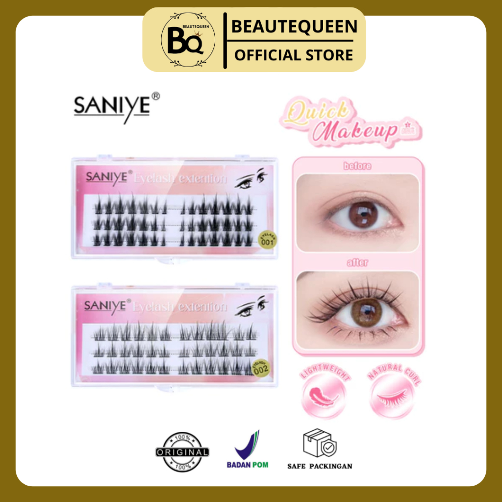 SANIYE J3003 False Eyelashes Set Tebal bisa pilih Pinset tweezers