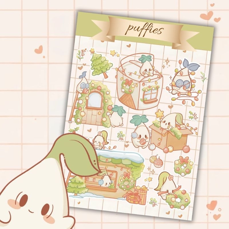 

puffies sticker sheet | waterproof | aesthetic sticker | sticker sheet pack | planner sticker