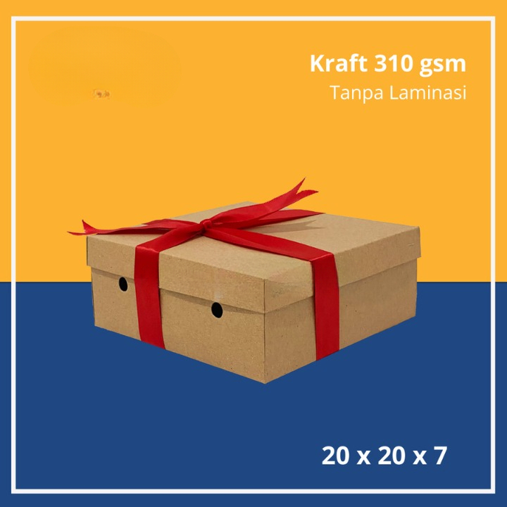 

(10pcs) Box Kotak Kemasan Snack Nasi Dus Berkat Hajatan Kemasan Souvenir Makanan Size 20x207cm