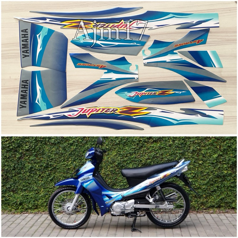 STIKER STRIPING MOTOR JUPITER Z 2004 BIRU