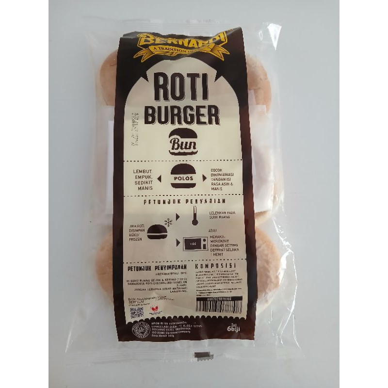 

Bernardi roti burger bun polos isi 6 biji - Lembut empuk sedikit manis, cocok dikombinasi dengan isi rasa asin & manis
