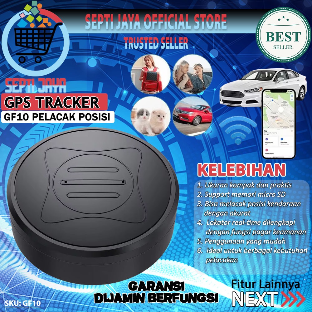 GPS Mini GF10 Paling Akurat App XTGPS Alat Pelacakan Lokasi Kendaraan GPS Mobil Motor Real Time Trac