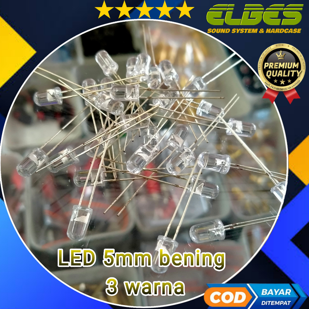 LAMPU LED 5MM BENING 3 WARNA KEDIP (/10PCS)