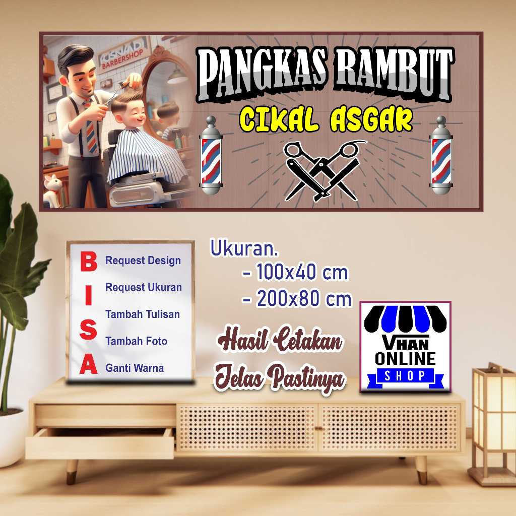 Cetak SPanduk Banner Keren Untuk Pangkas Rambut ASGAR