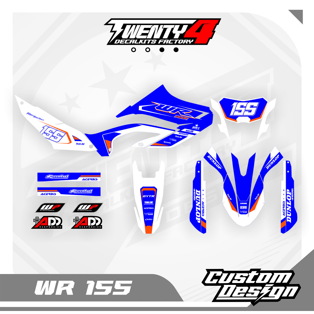 Decal Yamaha Wr 155 Biru Putih - Striping Wr 155 - Decal custom all tipe motor