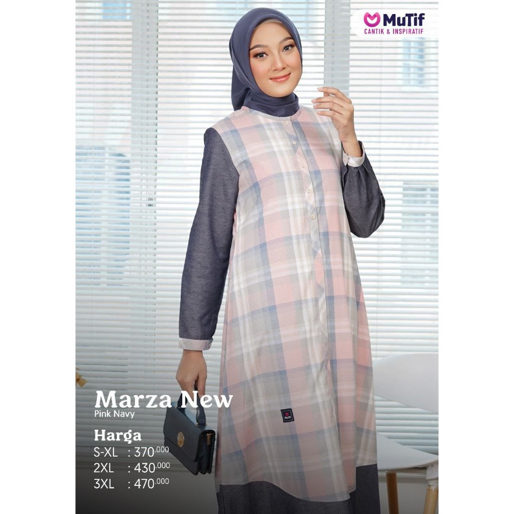 Gamis Marza Pink Denim - Mutif Marza Pink Denim || Baju Mutif Premium