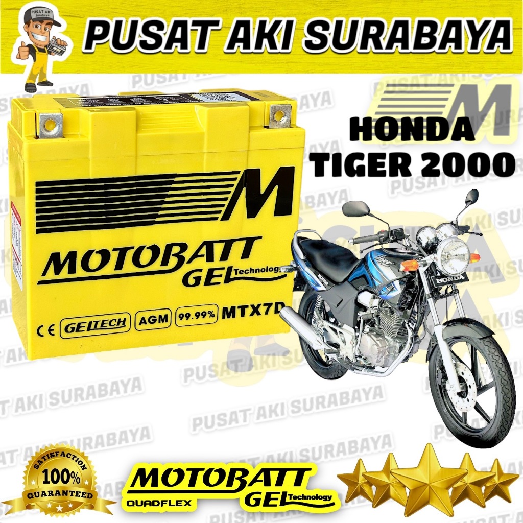 BATTERY AKI MOTOBATT MTX7D 7 AMPER 12 VOLT ASLI ACCU GEL HONDA TIGER 2000 YAMAHA SCORPIO TOSSA JAGUA