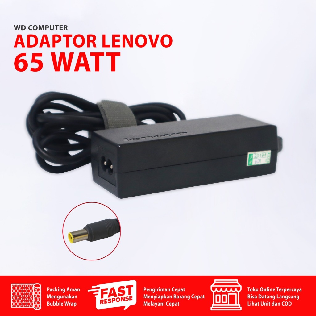 Adaptor Charger Laptop Lenovo Jarum Besar 65W BERGARANSI