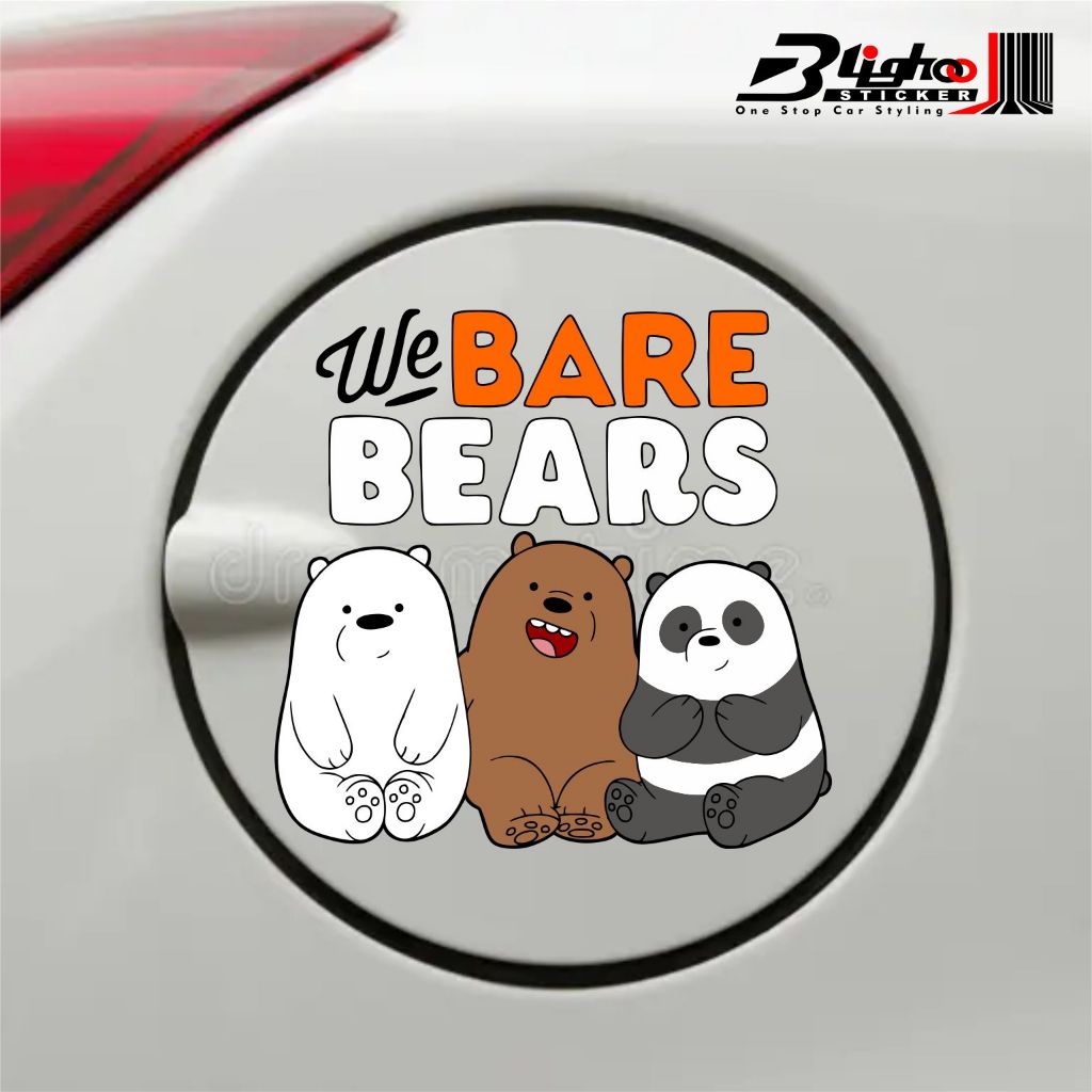 Blighoo Cutting Sticker Mobil We Bare Bears Lucu Stiker Tangki Mobil  Keren