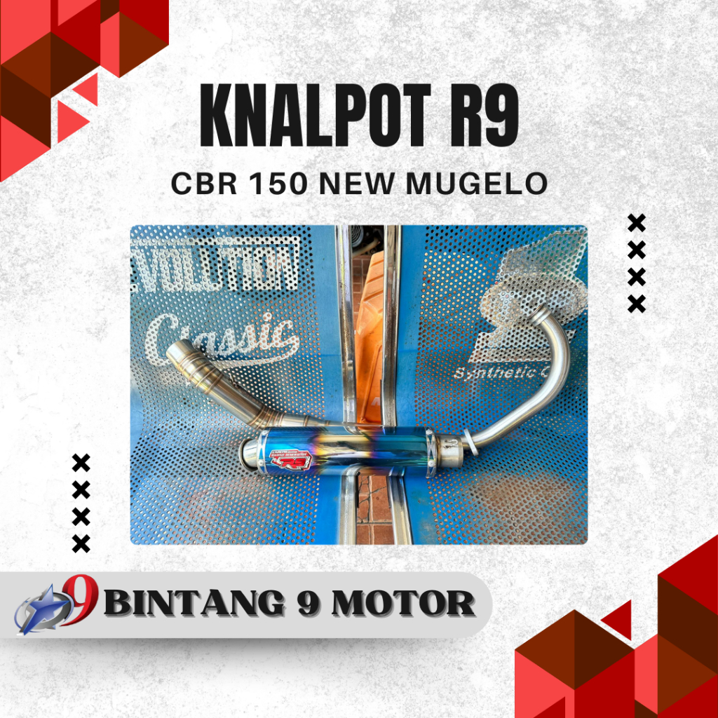 KNALPOT R9 CBR 150 NEW MUGELO-BINTANG SEMBILAN MOTOR