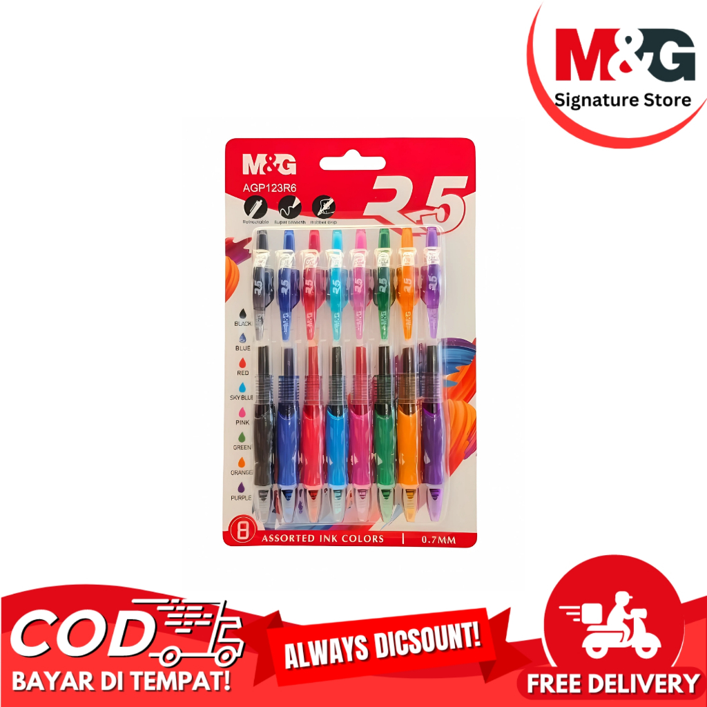 

Pulpen Gel M&G Gel Pen Warna Set 8 Warna R5 M&G Tip 0.7mm #AGP123R6