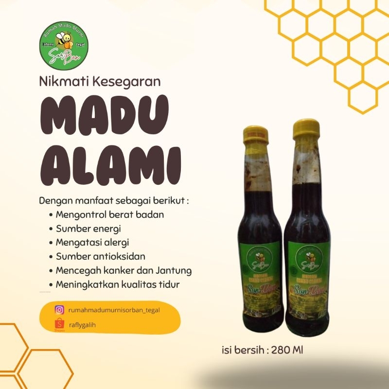 

Madu Asli 100%- Madu Murni SorBan Ukuran Sedang 280 ml