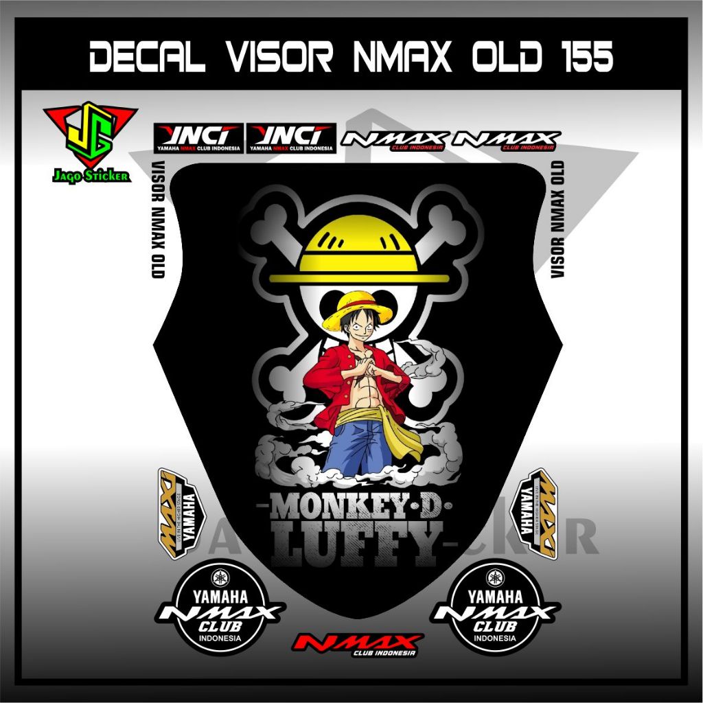 STIKER VISOR NMAX OLD 155 / Stiker Visor Tameng Winshield WS Nmax OLD 2015 2016 2017 2018 2019 LUFFY
